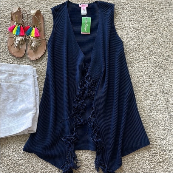 Lilly Pulitzer Andella Sweater Vest in True Navy - Picture 2 of 10